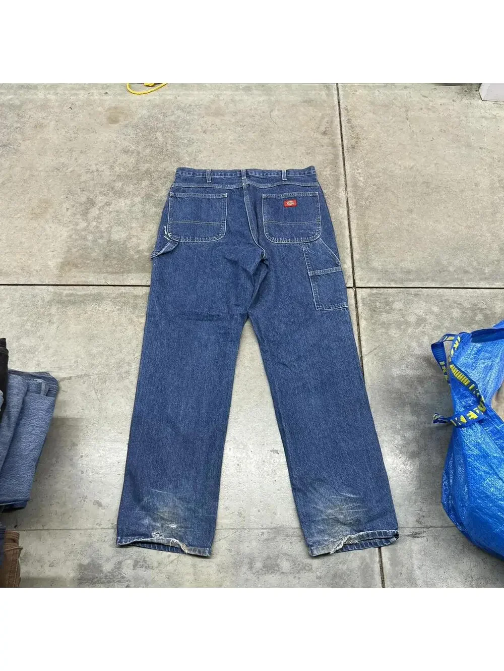vintage dickies dark blue relaxed baggy fit jeans size 34 x 30